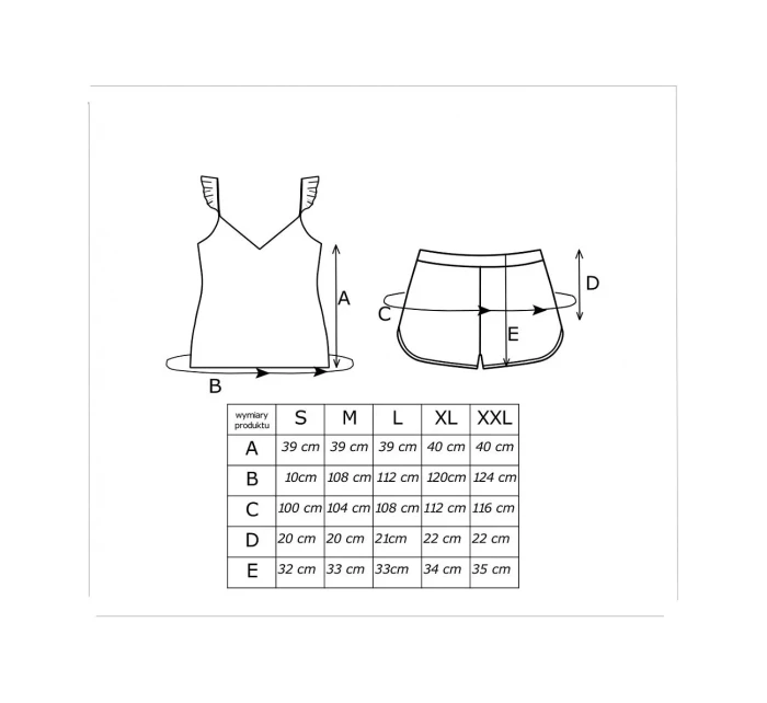 Pyžamo Donna Cherry Top sz/r S-2XL