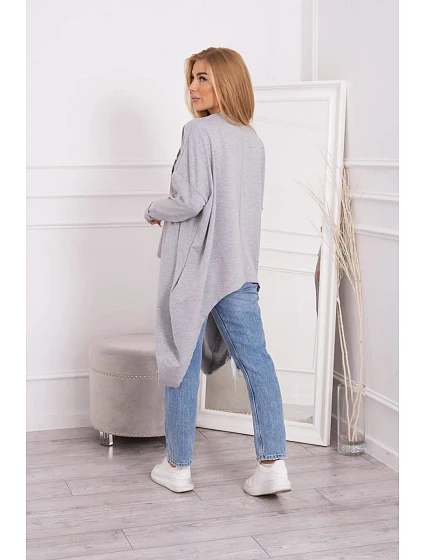 Halenka oversize s potiskem šedá Halenka oversize s potiskem šedá