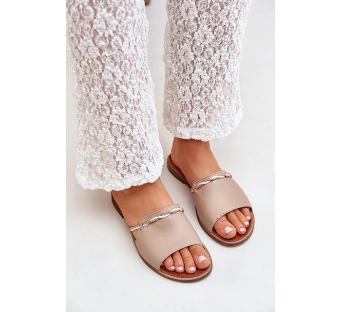 Kožené Pantofle Tmavě Béžové Lewski Shoes model 21682423 - Boto Kožené Pantofle Tmavě Béžové Lewski Shoes model 21682423 - Boto