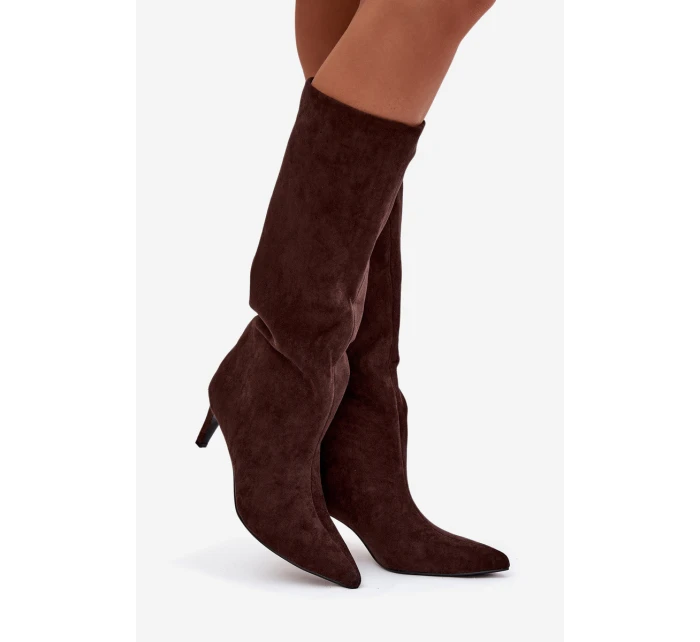 Dámské kozačky na s na Čokoládové model 21757560 - Boto