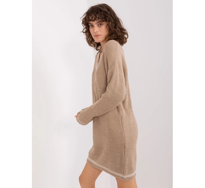 Sukienka BA SK ciemny bezowy model 19014873 - FPrice Sukienka BA SK ciemny bezowy model 19014873 - FPrice