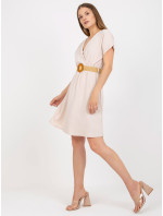 Světle béžové letní šaty z bavlny RUE PARIS