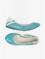 Zajímavé dámské modré baleríny bez podpatku Zajímavé dámské modré baleríny bez podpatku