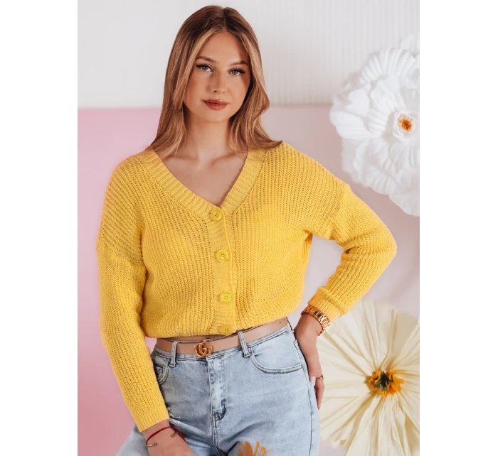 Dámský oversize žebrovaný svetr SWEETDREAM žlutý FashionStreet MY2462