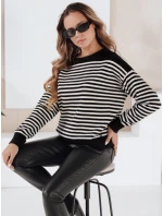 Dámský pruhovaný svetr ELVARA black FashionStreet MY2524