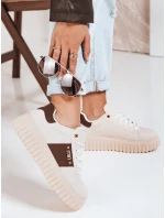 Dámské tenisky na platformě béžové Dstreet model 21992125 - FashionStreet