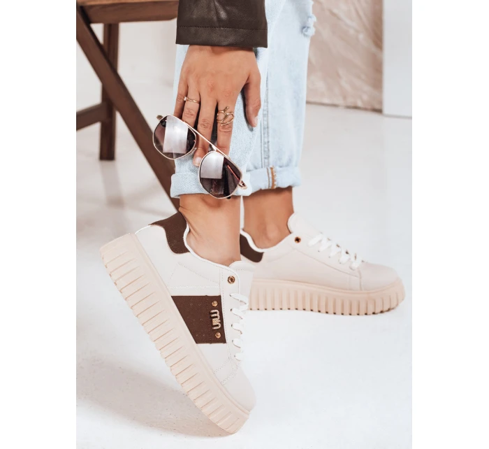 Dámské tenisky na platformě béžové Dstreet model 21992125 - FashionStreet