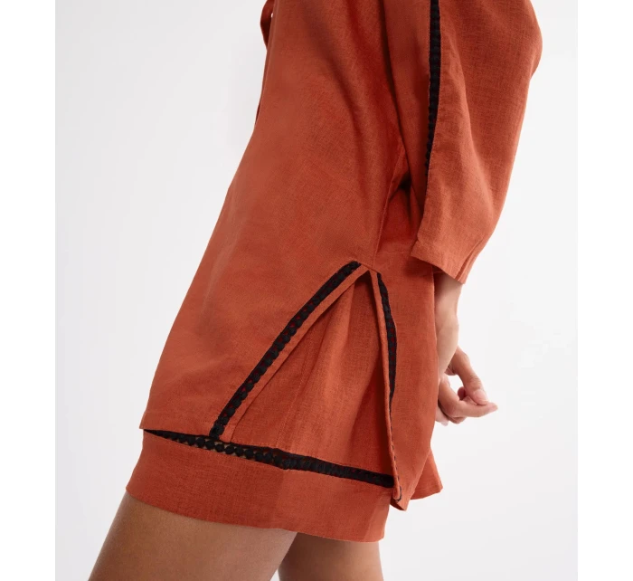 Summer Wear Boyfriend Shirt 01 - HAUTE ORANGE - TRIUMPH HAUTE ORANGE - TRIUMPH