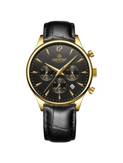 Pánské hodinky Giewont Chronograph Sapphire Black and Gold GW6310-A4