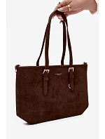 Hnědá kabelka z umělé semiše model 22221021 - Flora&Co Hnědá kabelka z umělé semiše model 22221021 - Flora&Co
