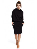 Šaty s rukávy černé model 18002397 - BeWear