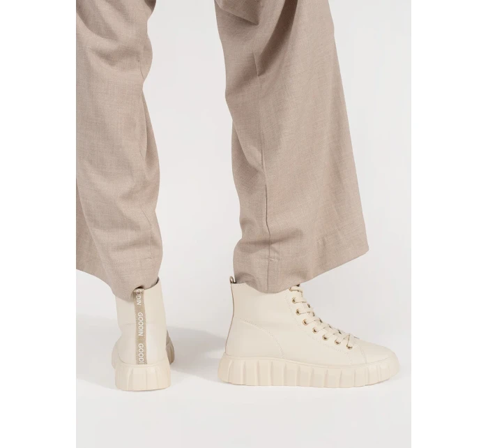 Trendy dámské Jasnobeżowy  tenisky platforma