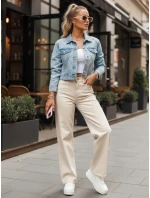 damskie wide leg z  beżowe model 22014009 - FashionStreet