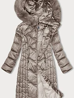 Dlouhá zimní bunda slim-fit cappuccino S'west (B8201-12)