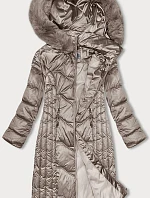 Dlouhá zimní bunda slim-fit cappuccino S'west (B8201-12)