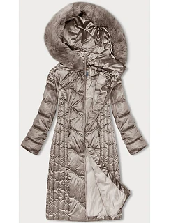 Dlouhá zimní bunda slim-fit cappuccino S'west (B8201-12)