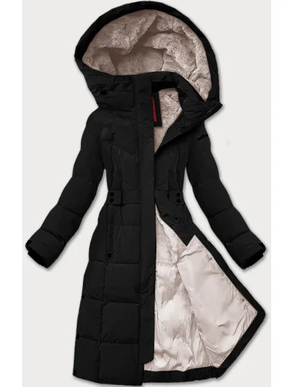 Černá dámská zimní bunda s páskem model 21248030 - LHD