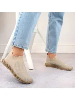 D&A W model 21875116 béžová sportovní nazouvací obuv se zirkony - S.Barski D&A W model 21875116 béžová sportovní nazouvací obuv se zirkony - S.Barski