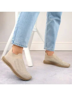 D&A W model 21875116 béžová sportovní nazouvací obuv se zirkony - S.Barski