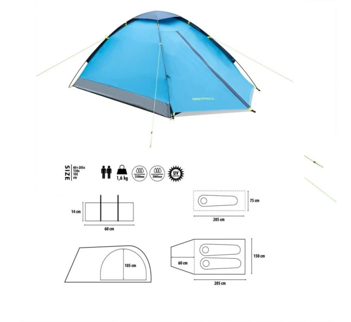 Kempinkový stan NILS CAMP Nightfall NC6033 pro 2 osoby modrý Kempinkový stan NILS CAMP Nightfall NC6033 pro 2 osoby modrý