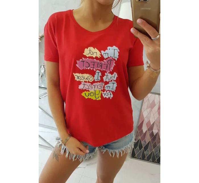 Halenka s potiskem Perfektní červená