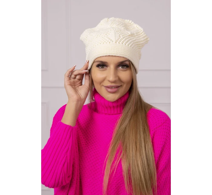 Dámská čepice Uliana K408 dark ecru Dámská čepice Uliana K408 dark ecru