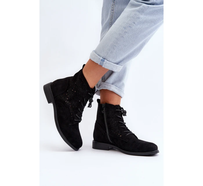 Dámské botky s vzorem černé S.Barski HY66-136
