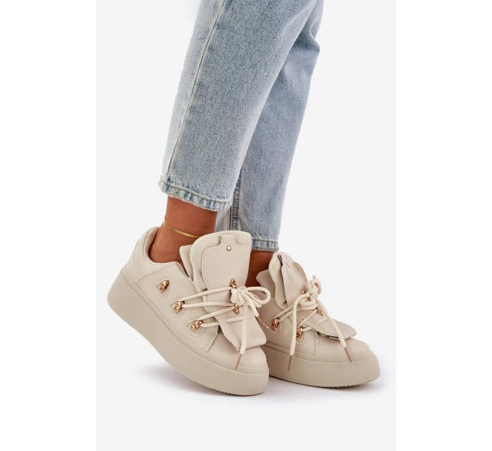Dámské tenisky na platformě béžové model 21682864 - Boto Dámské tenisky na platformě béžové model 21682864 - Boto