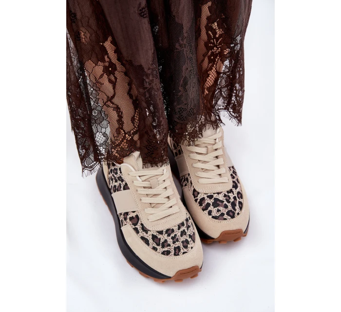 Dámské Sneakersy Na Platformě Panther  Béžové model 21691243 - VINCEZA