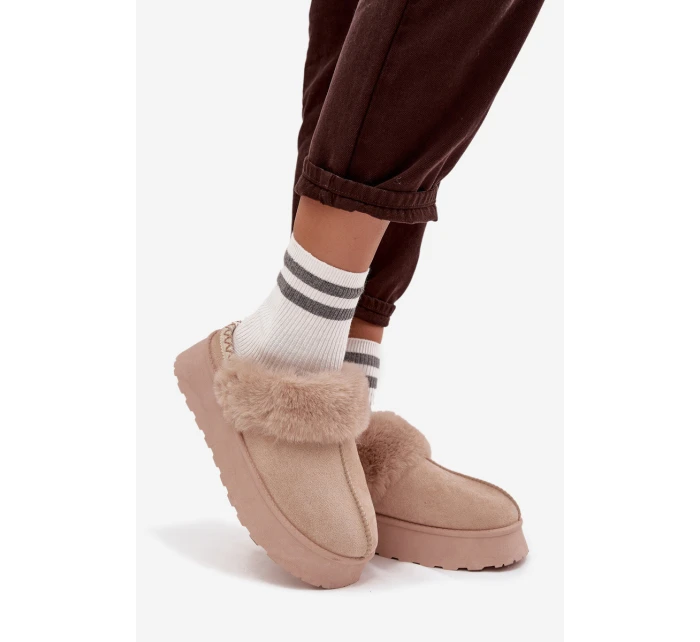 Sněhule Na Platformě S Kožešinou A Přezkou Béžové model 21714727 - Boto Sněhule Na Platformě S Kožešinou A Přezkou Béžové model 21714727 - Boto