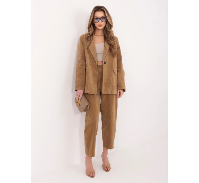 Marynarka IT MA model 22016587 camelowy - FPrice Marynarka IT MA model 22016587 camelowy - FPrice