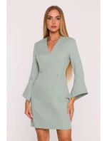 model 21296043 Šaty s širokými manžetami mátové - Moe model 21296043 Šaty s širokými manžetami mátové - Moe