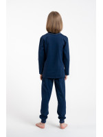 Chlapecké pyžamo, dlouhé rukávy, dlouhé kalhoty - tmavě modrá