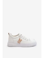 Dámské sportovní boty na platformě model 22010082 Bílá - VINCEZA Dámské sportovní boty na platformě model 22010082 Bílá - VINCEZA