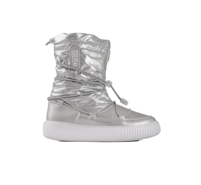 Krásné sněhule dámské šedo-stříbrné bez podpatku Krásné sněhule dámské šedo-stříbrné bez podpatku