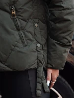 prošívaná dámská zimní bunda s kapucí zelená Dstreet model 21981059 - FashionStreet