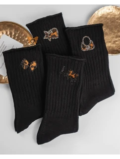 Ponožky Magnetis QR5008 Leopardí potisk, bez zádové části