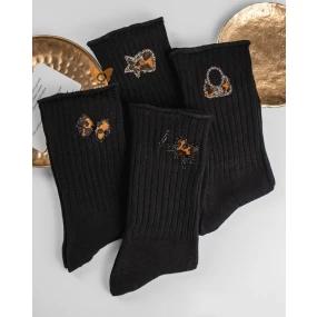 Ponožky Magnetis QR5008 Leopardí potisk, bez zádové části