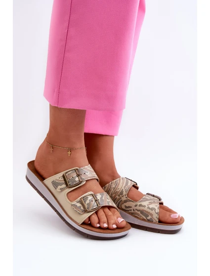 Pohodlné Dámské Žabky S Zlaté model 21664587 - Inblu Pohodlné Dámské Žabky S Zlaté model 21664587 - Inblu