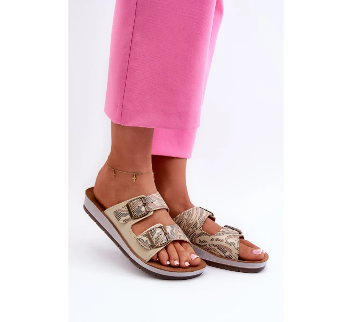 Pohodlné Dámské Žabky S Zlaté model 21664587 - Inblu Pohodlné Dámské Žabky S Zlaté model 21664587 - Inblu