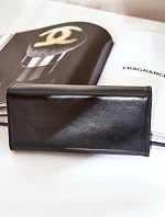 Eko Kožená Hladká Dámská Peněženka Černá Erolia