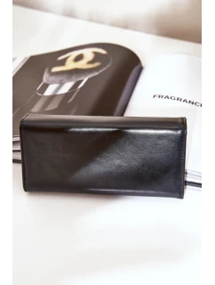 Eko Kožená Hladká Dámská Peněženka Černá Erolia