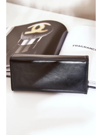 Eko Kožená Hladká Dámská Peněženka Černá Erolia