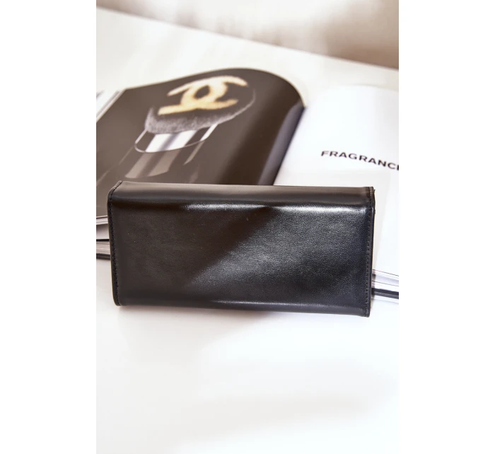 Eko Kožená Hladká Dámská Peněženka Černá Erolia