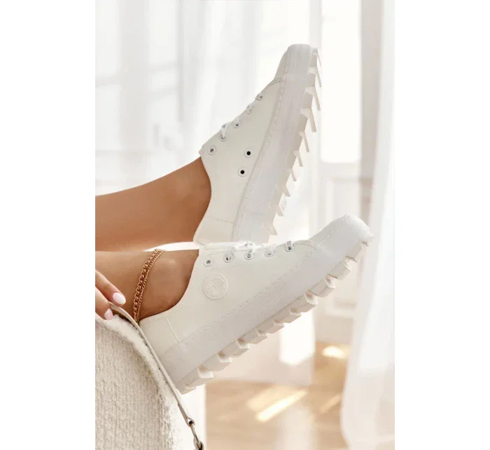 Módní lakované tenisky Big Star KK274045 Bílá Módní lakované tenisky Big Star KK274045 Bílá