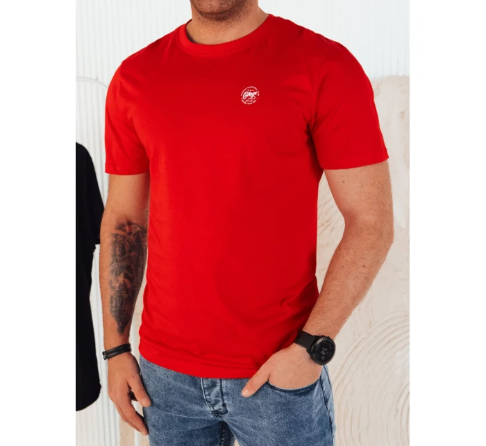 Pánské tričko s potiskem červené Dstreet RX5444 Pánské tričko s potiskem červené Dstreet RX5444