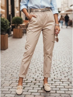 Dámské látkové kalhoty ERLON light beige FashionStreet UY2027