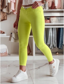 Dámské úzké kalhoty s páskem VIVASKIN žlutá FashionStreet UY2461