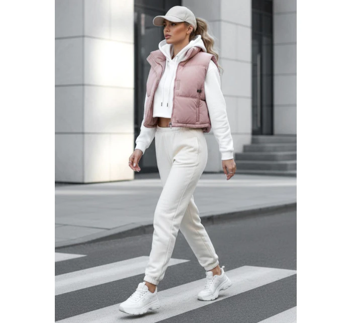 Dámská prošívaná růžová vesta FashionStreet TY5199