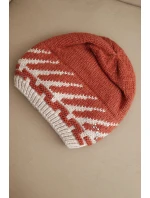 Dámská zimní čepice vlněná s krystaly a vzorem model 21859363 mocca - K-Fashion